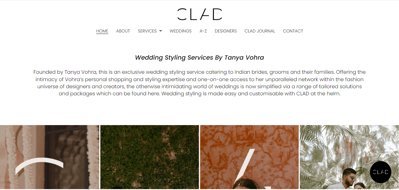 Clad - Website screenshot