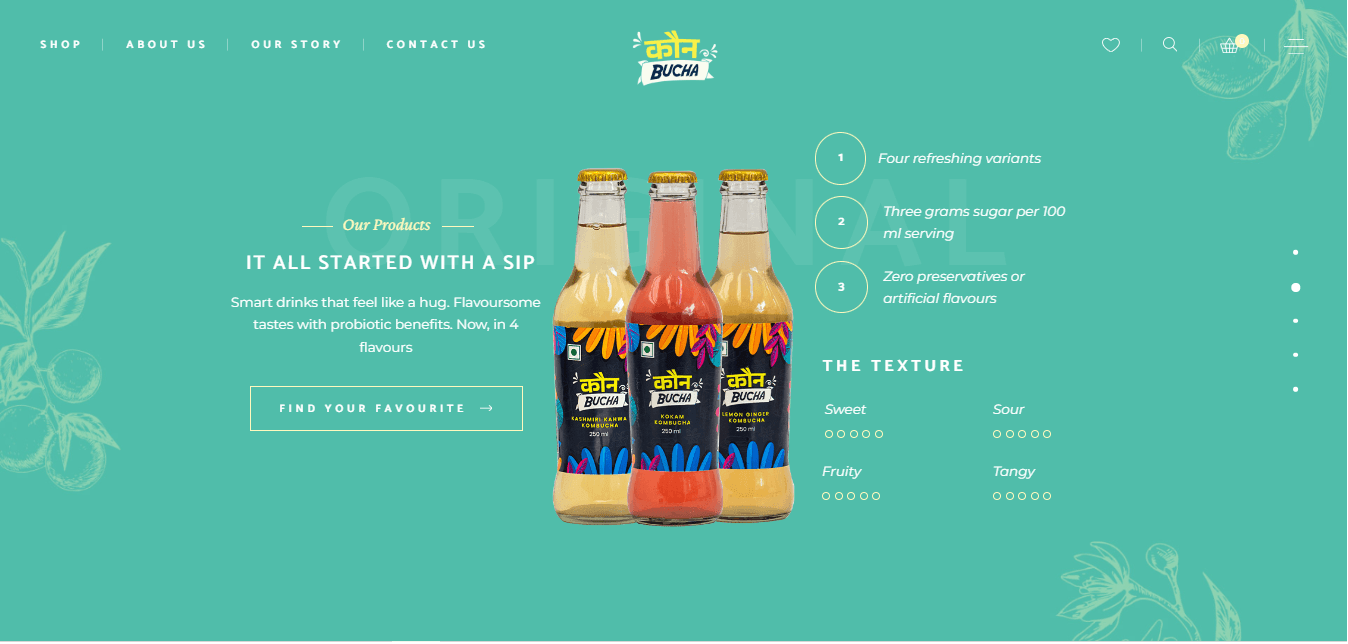 Kaunbucha - Website screenshot